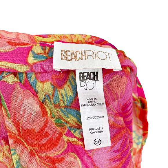 Beach Riot Melanie Sarong Swim Coverup in Miami Peony Pink Floral One Size - Picture 5 of 5